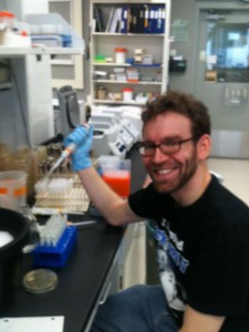 Photo of Eric Bruger in the lab