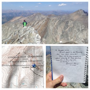 9 August 2013: Second peak in the Pioneers, first time above 12,000 ft! Peak #4 for my summer of plant collecting for my graduate research. I love my job. Go Science! Hannah Marx, U. Idaho