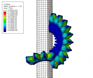 Finite element analysis of a soft joint and pneumatic actuated manipulator.