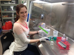 Colleen Friel at the lab bench