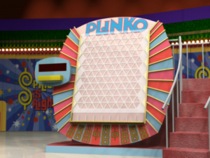 The Plinko board, in all its glory.